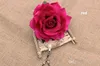 teste di rosa fiori artificiali rosa fiori di plastica testa di fiore finta fiori di seta di alta qualità spedizione gratuita