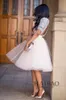 2016 Instock barato verão tiered tutu saia tulle curta dama de honra vestidos 7 camadas festa festa saias meninas moda bola vestido de baile comprimento do joelho