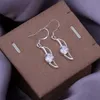 Nouvelles boucles d'oreilles en argent sterling avec diamants lisses DFMSE241, boucles d'oreilles pendantes en argent 925 pour femmes 10 paires beaucoup vente directe d'usine