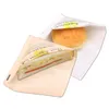 100pcs 15x15cm Kraft paper packaging bag Oil proof sandwich Donuts bags for Bakery bread food bags Triangle white tan3233312