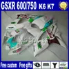 페어링 키트 06 07 GSXR 600 750 SUZUKI GSXR600 GSXR750 2006 K6 골든 불꽃 검은 페어링 세트 AA41 + 7 선물