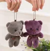 Stuffed teddy bear plush toys girl baby shower party favor cartoon animal key bag pendants 12cm Christmas presents