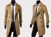 Hot Sale 2015 New Brand Winter Mens Long Pea Coat Men's Wool Coat Turn Down Collar Double Breasted Men Trench Coat England Wind