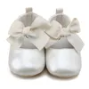 Chaussures de princesse en cuir PU souple pour bébés filles, chaussures de princesse avec nœud papillon, semelle décontractée antidérapante, chaussures de berceau pour les premiers pas