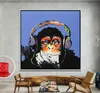 Hand Painted Best Sales Animal Oil Painting on Canvas Gorilla Art for Wall Decoration in Living Room or Children Room 1pc