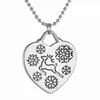 Pendant Necklace Heart Shape Lettering Snowlflake & Elk Europe & America Style Creative Personality Necklace 50cm 11g Clothing Decoration