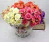 5 Bouquets One Bouquet 14 head Artificial Handmade Rose Flower Heads For Wedding Home Hotel Office Bridal Bouquet Decoration