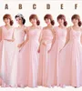 Elegant Mix 6 Style Real Photos Chiffon Sweetheart Strapless Ruffle A-line Bridesmaid Dresses Formal Dresses Custom Made Under $50