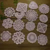 30Piese -15 diseño-- rosa Vintage Hand Crochet Doilies Round Coasters tapetes de algodón apliques de algodón Home wedding decoration
