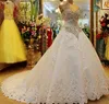 Пользовательские 2019 роскошные A-Line Bridal платье из бисера кристалл корсет кружева кромки возлюбленные весной свадебные платья винтажные невест