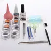 Wholesale-1 Set False Eyelash Individual Fake Eye Lashes Extension  Tools Glue Tweezer Brushes Set Kit Case Free Shipping