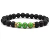 20Colors 8mm Black Lava Stone Bracciale con perline Bracciale con aromaterapia per olio essenziale da donna