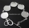 Beadsnice pulsera en blanco lote pulsera colgantes imagen pulsera redonda base en blanco ajuste base de bisel para cabujones redondos de 18 mm ID 12146