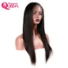Brasilianska långa raka Virgin Hair Wig Gluslös Full Lace Human Paryker För Svarta Kvinnor Naturligt hårlinje med Baby Hair