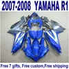 Пластиковые обтекатели кузова наборы для YAMAHA YZF R1 2007 2008 пластиковые обтекатель комплект YZF-R1 07 08 синий черный bodykits YQ33