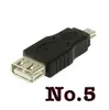 Atacado 100 pçs / lote Preto Feminino USB 2.0 A para Macho Mini 5 pinos B Adaptador Conversor cabo USB Para MP3 MP4