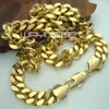 18k gold Filled mens solido catena pesante lunga collana barbazzale anello link jewell N224