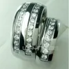 HIS HERS MEN'S WOMEN'S STAINLESS STEEL WEDDING ENGAGEMENT RING BAND SET R178