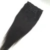 Yaki Stragiht Clip in Hair Extensions Virgin Brazylijski Light Yaki Clip in Human Hair Extensions 120g dla afro kobiet