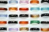 2016 Fashion wholesale jewelry lots 100pcs Multicolor Natural Agate Stone Smooth women's Rings r0199y free shipping