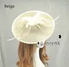 Vintage Multi Color Bridal Hats for Woman Hats Pillbox Fascinator Hats Wedding Guest Hat Formell kväll Huvudbonad Feather Perching 2724338