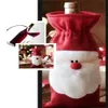 Borsa con coperchio rosso per bottiglia di vino di Babbo Natale di Natale per decorazioni da tavola, cena di Natale, decorazioni per feste a casa