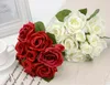 New A Bouquet of Roses Artificial Rose Silk Flowers Bridal Bouquets for Wedding Fake Flower Floral Home Furnishing Decoration 9 Heads