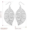 Boucles d'oreilles à feuilles suspendues en argent sterling plaquées neuves DFMSE128, boucles d'oreilles pendantes en argent 925 pour femmes 10 paires beaucoup