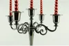 Holders Free shipping Black color 5arms candelabra for wedding or events, 27cm height metal candle holder, Christmas candle stick