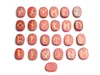 25 stycken Natural Red Jasper Carved Crystal Reiki Healing Palm Stones graverade hedniska bokstäver Wiccan Rune Stones set med en 5379600