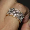 Choucong Luxury Jewelry 925 Sterling Silver Gold White Topaz CZ Simulated Diamond Wedding Engagement Women Ring for Christmas GI2742734