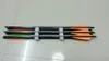 12PK caça com arco e flecha 18 polegadas de besta seta de carbono mista parafuso com 4 "cata seta verde e laranja seta pena