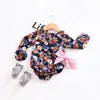 2018 Baby Girl Rompers Söt Nyfödda Baby Kids Girls Långärmad Floral Romper Girls Jumpsuit Kids Kläder One-Pipe Outfits Baby Onesies