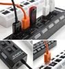 Portable Universal Black White USB 2.0 Multi-Port Socket 7 Portar USB Hub Laptop PC Snabb Laddning Laddare / Station Office Present