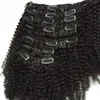 Clip nelle estensioni dei capelli umani per le donne nere capelli vergini brasiliani Afro clip riccia viziosa in estensione dei capelli Kinky Clip riccio
