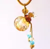 Hot Sales mix Color Round Glass Perfume Pendant MINI Essential Oil Bottle Cute Necklace Jewelry 5pcs/lot