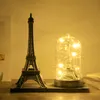 Paris Eiffel Tower Crafts With Light Creative Souvenir Model Table Miniaturas Desk Ornaments Vintage Figurine Home Decor4888299