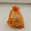 100 st orange med dragsko organza presentpåsar 7x9cm 9x11cm etc.