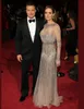 Oscars 2019 Robes de soirée à manches longues Rouge Rouge Angelina Jolie Academy Awards Crystals Voir à travers la célébrité complexe Prom2436445