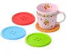 500pcs/lot Silicone Button Coasters Cup Coaster Table Tea Mug Cushion placemat Cup Coaster Mat Pad Drinks holders 5 colors