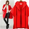 Plus Size New Autumn Winter Wool Mieszanki Płaszcz Płaszcz Płaszcz Płaszcz Z Kapturem Luźne Topy Znosić Cape Coats 3 Kolory C3230