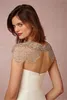 Ivory Crystals Bridal Wraps & Jackets Bolero Rhinestone Jackets Wedding Wrap Bateau Neck Illusion Sleeves Custom Made Size Wedding Capes