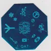 Partihandel-Bästa Sälj 10st Stämpling Nail Art Plate Mix Design 6 cm Diameter QA Serie Bildplatta 65 Olika Deigns Template Cooice # 049