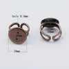 Beadsnice Adjustable Finger Ring Base Bezel Ring Blank with 16 mm Flat Pad Brass Unique Jewelry Wholesale Ring Making ID 8130
