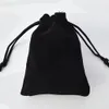 Hot Selling Wholesale Black Drawstring Velvet Pouch Bag for Jewelry Two Size are Available