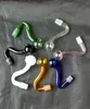 Wholesale free shipping new S stained glass pot, glass Hookah / glass bong accessories, 7 colors to choose from, color random