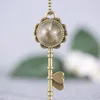 Mode vintage retro smycken halsband torkad maskros frö glas locket nyckel hängande halsband med 22 "Rolo kedja 156N37