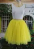 Real Image Knee Length Skirts Young Ladies Women Bust Skirts Adult Tutu Tulle Skirt A Line Ruffles Skirt Party Cocktail Dresses Summer