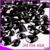 30pcs / lot non hotfix mix colore misto formato misto nero piatto acrilico strass per disegni di arte del chiodo