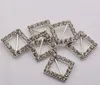 Hot sell ! 100pcs Square Wedding Invitatin Bling Diamante Ribbon Slider Buckle 21.5*21.5mm,Bar 11mm